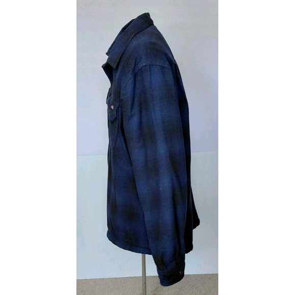 Dickies Blue And Black Plaid Flannel Sherpa Lined Work Jacket 2X - Picture 3 of 11